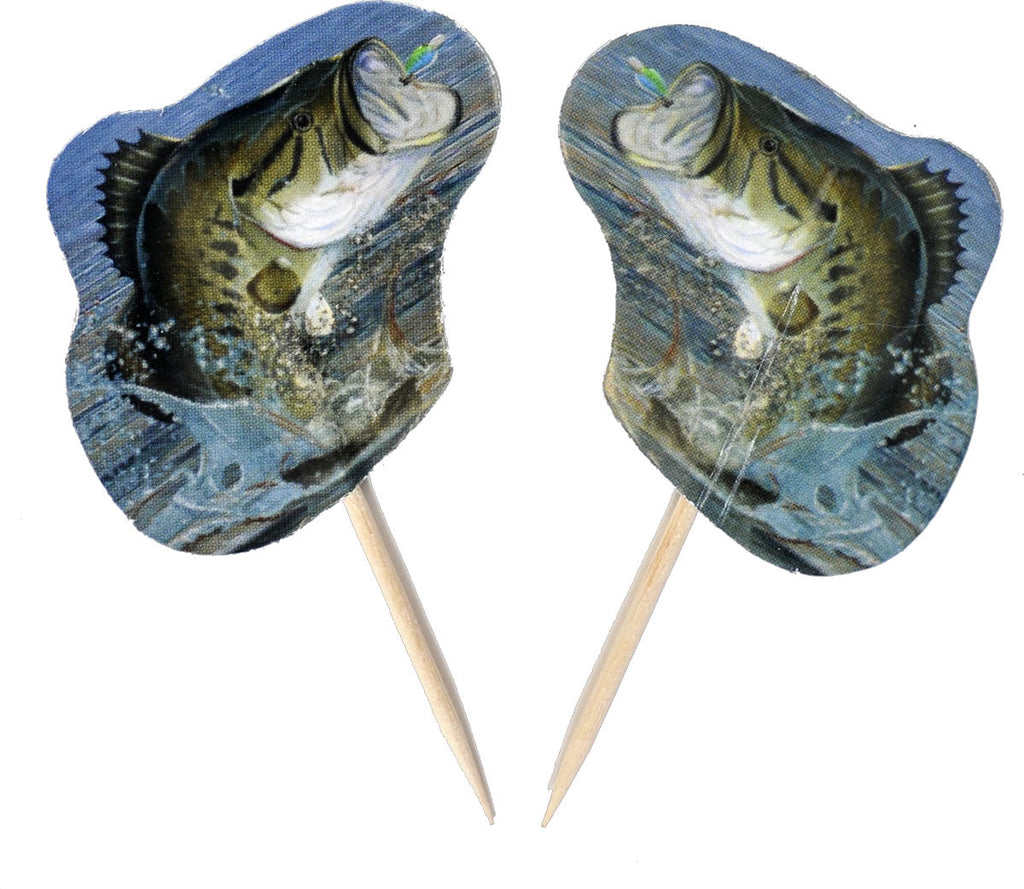 Bass Fishing Cupcake Party Picks – Party Shop Emporium