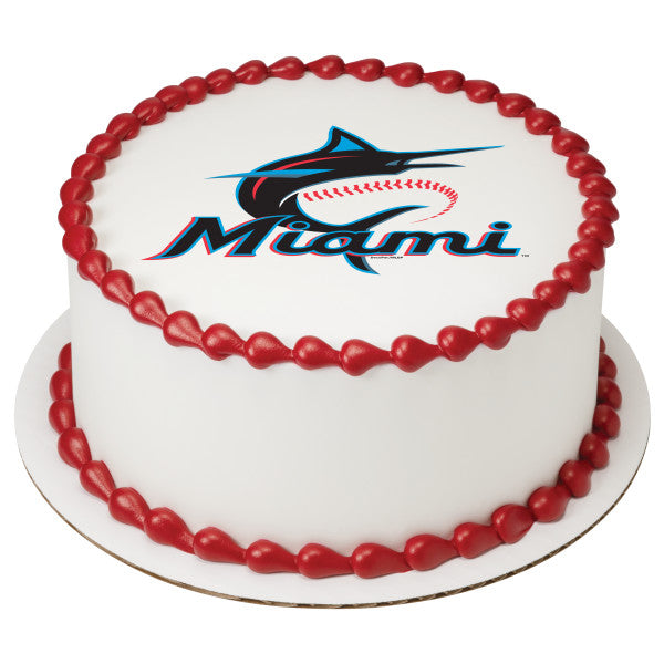 Miami Marlins Baseball Cake// color scheme for Bakery