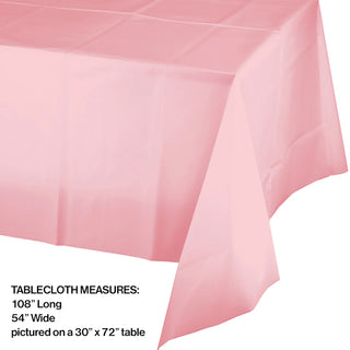 Classic Pink Plastic Tablecloth