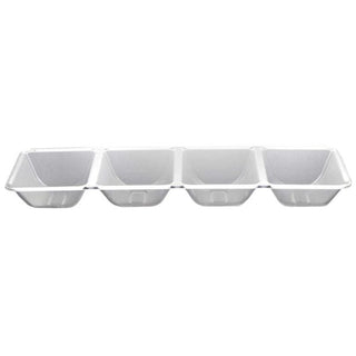 4 COMPARTMENT SNACK TRAYS 5″ X 16″ CLEAR