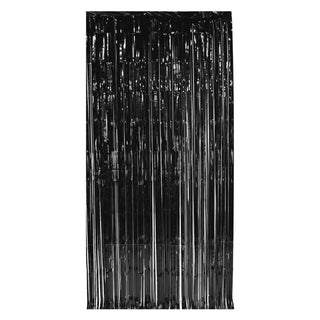 Black Metallic Foil Door Curtain