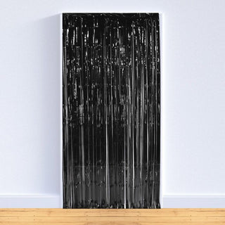 Black Metallic Foil Door Curtain