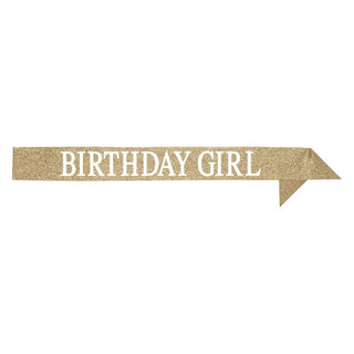 Birthday Girl Rhinestone Headband & Glitter Sash Set