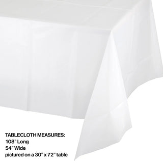 White Plastic Tablecloth