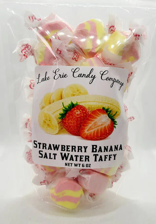 Strawberry Banana Salt Water Taffy 6 oz