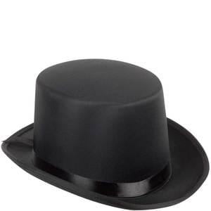 Black Top Hat With Satin Trim