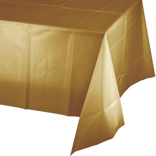 Glittering Gold Plastic Tablecloth