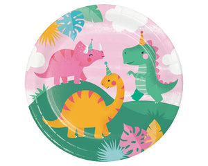 Girl Dinosaur Large Plates