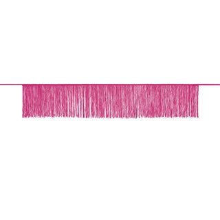 Hot Pink Fabric Fringe Banner 5 ft