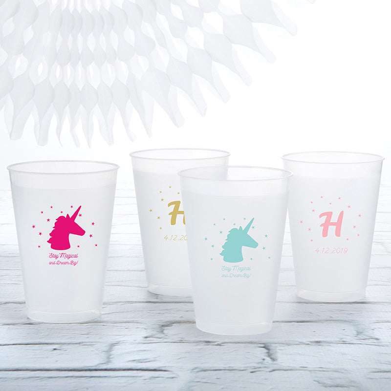 Custom Printed / Personalized Frosted Plastic Cups at Balloons Tomorrow