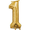 34" Gold Number Balloon - 1