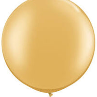 24 Inch Round Gold Latex Balloons