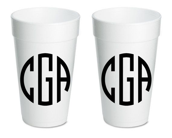 Monogrammed Foam Cups 2