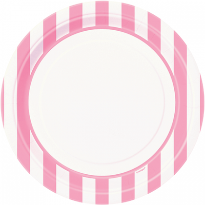 Lovely Pink and White Striped Plates/ 9