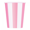 Lovely Pink and White Striped Cups/ 9 oz