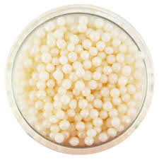 Edible Pearlized Ivory Sugar Pearl Dragees 4MM