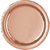 Metallic Rose Gold Party Plates- 8 Count/ 7 inch Dessert Plates