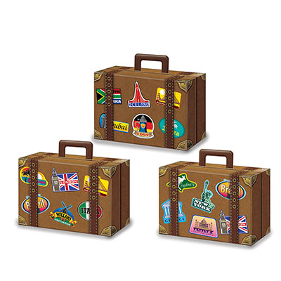 Luggage Favor Boxes - 3 Count