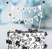 "Just Married" Cake Bunting Topper