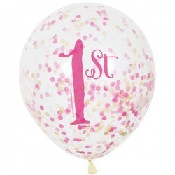 Confetti Balloons - 1st Birthday 6 count
