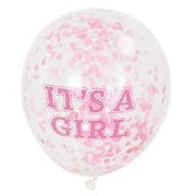 Confetti Balloons - It's A Girl - 6 Count