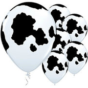 Holstein Cow Balloons 11 inch - 6 per pack/ Latex
