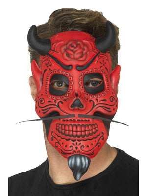 Day of the Dead Red Devil Mask