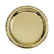 Metallic Gold Dessert Plates/ 7" / 8 Count