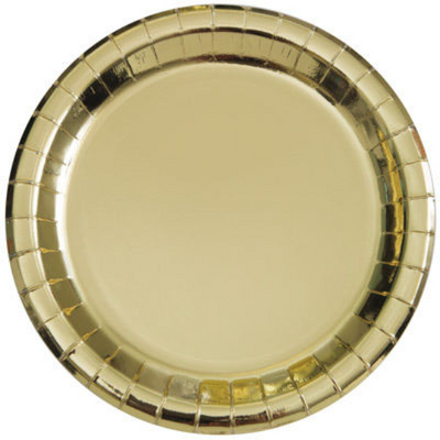 Metallic Gold Luncheon Plates/ 9