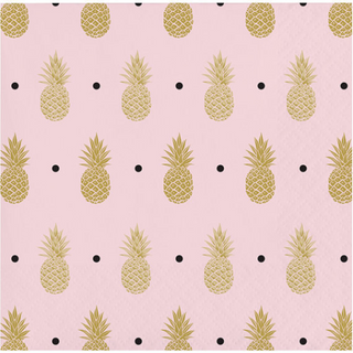 Fancy Pineapple dessert Napkins / 16 Count