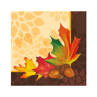 Fall Leaves Dessert Napkins / 16 Count / 2 Ply
