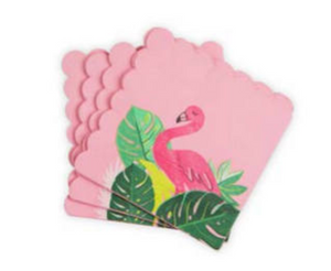 Scalloped Flamingo Luncheon Napkins / 20 Count
