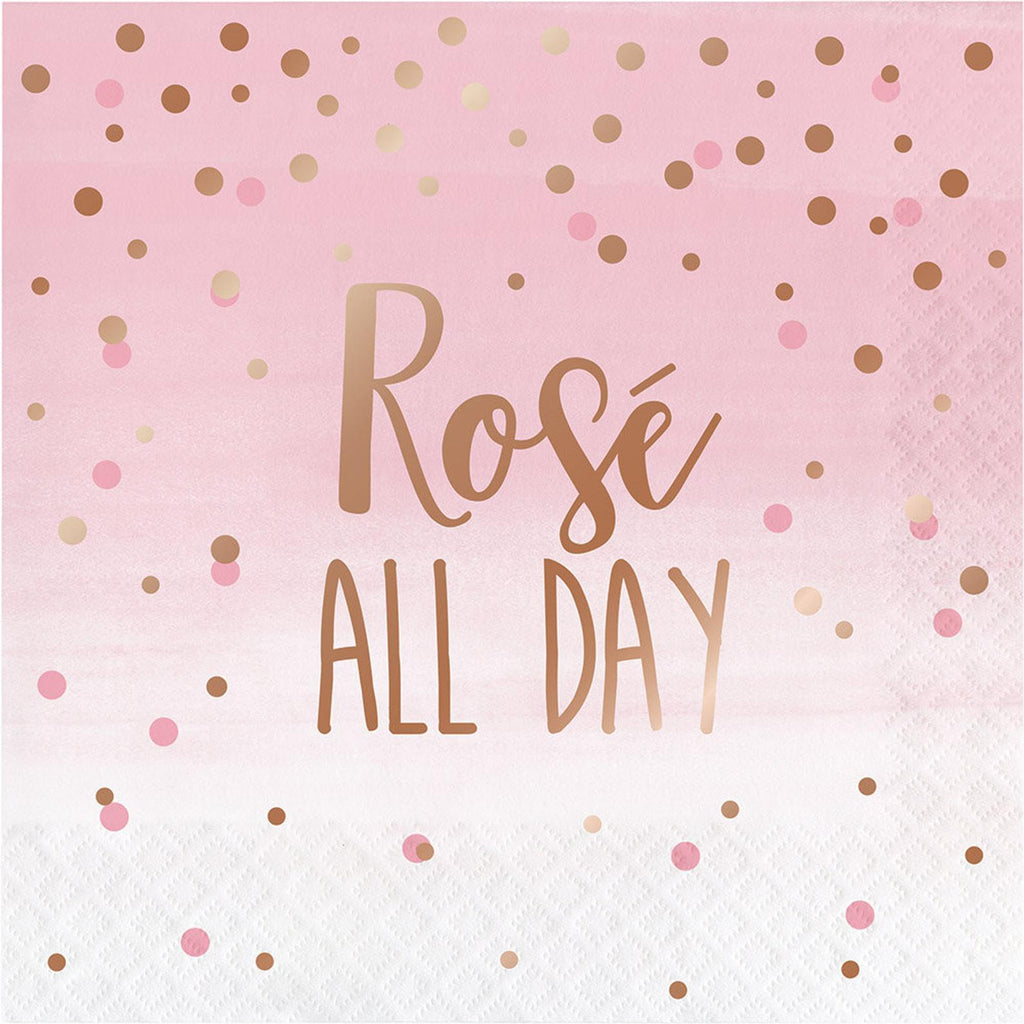 Rose All Day Foil Luncheon Napkins