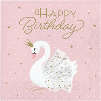 Swan Party Birthday Napkins