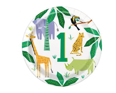 Jungle Safari First Birthday Plates