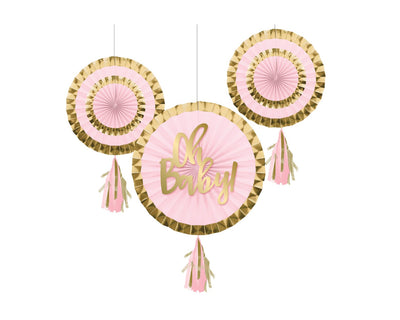 Pink and Gold Oh Baby Hanging Fans