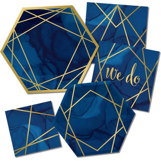 Geode Navy and Gold Large Napkins