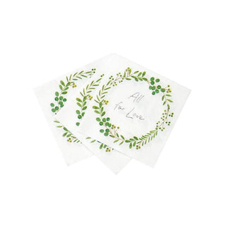 Greenery All For Love Cocktail Napkins