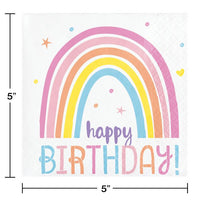 Happy Rainbow Birthday Napkins