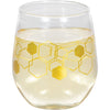 Honeycomb Bee Stemless Wine Glass
