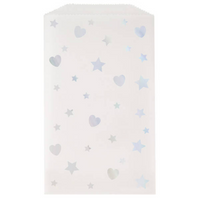 Iridescent Hearts and Stars Glassine Treat Bags/ Iridescent Party Favor Bags