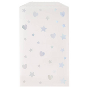 Iridescent Hearts and Stars Glassine Treat Bags/ Iridescent Party Favor Bags