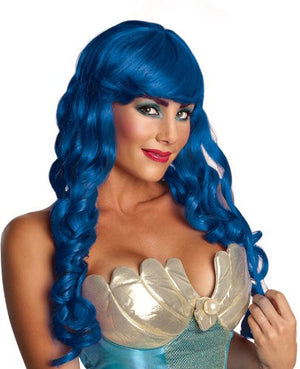 Long Bright Blue Katy Mermaid Wig