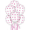 Clear Pink Polka Dot Balloon - 6 count