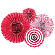 Paperlove - Party Fans - Red & White - 4 Count