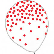 Latex Red Polka Dot Balloons - 12" /6 Count
