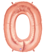 Rose Gold Letter Balloon  "O"    40 inches.