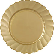Gold Scallop Luncheon Plates / 12 Count - 7 inches