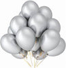 Chrome 11" Latex Balloons - Silver/ 10 Pack