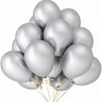 Chrome 11" Latex Balloons - Silver/ 10 Pack